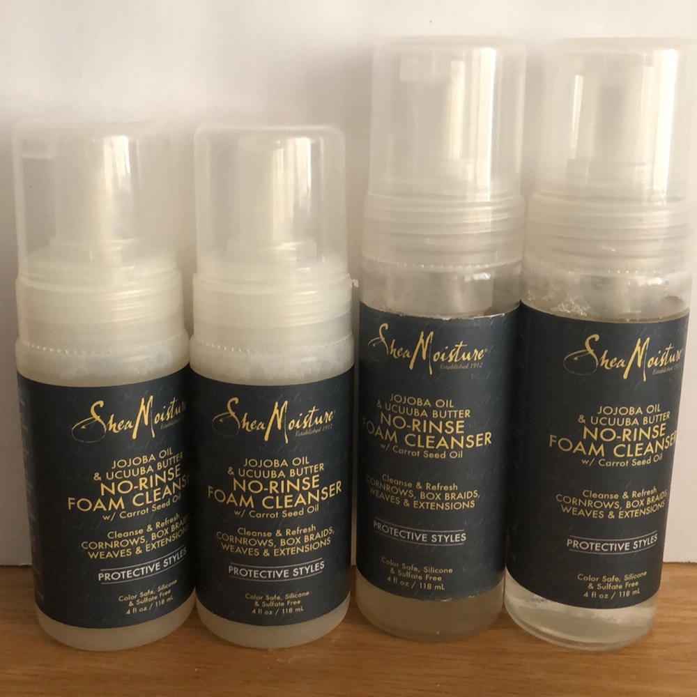 Lot of 4 Shea Moisture No-Rinse Foam Cleanser